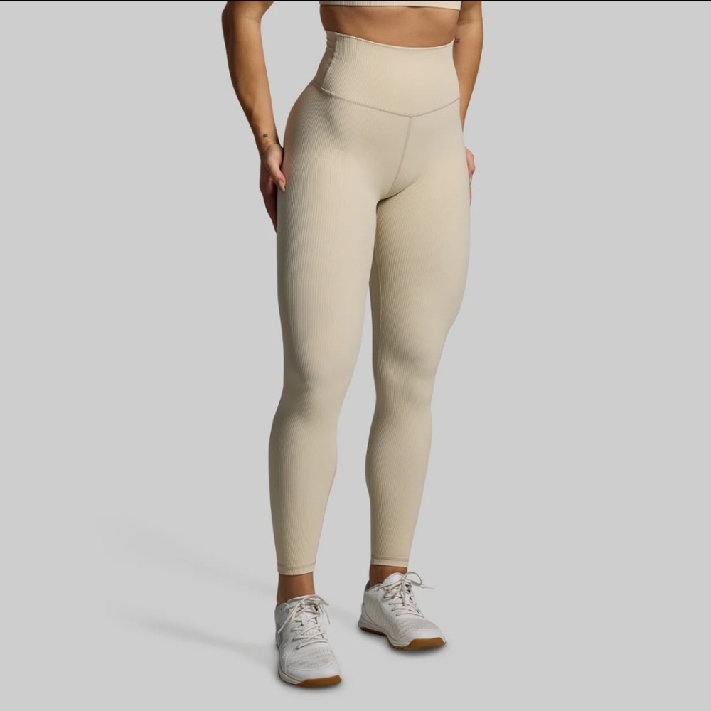 Born Primitive Ribbed LIMITLESS LEGGINGS in OATMEAL - Picture 5 of 6